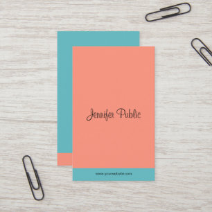 Trend Colours Modern Elegant Hand Script Template  Business Card
