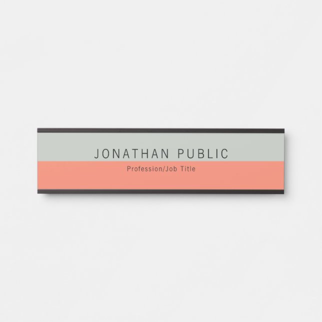 Trend Colours Modern Professional Template Elegant Door Sign (Front)