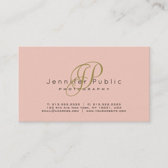 Trend Colours Photographer Monogram Template Business Card (Front)