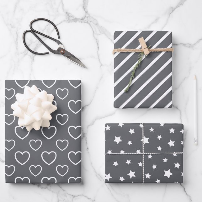 Trend Colours - Slate Grey Colour - Pattern Wrapping Paper Sheet (Front)