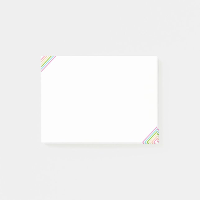 Trend Colours Striped Template Pink Yellow Blue Post-it Notes (Front)