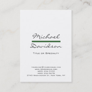 Trend Grey Script White Green Business Card