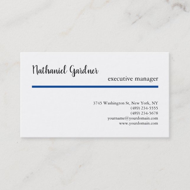 Trend Handwriting Plain Creative Modern Minimalist Business Card (Front)