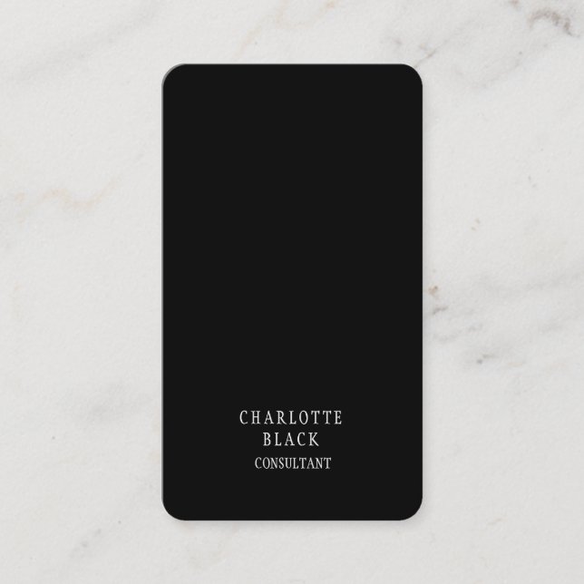 Trend Minimalist Black White Creative Simple Plain Business Card (Front)