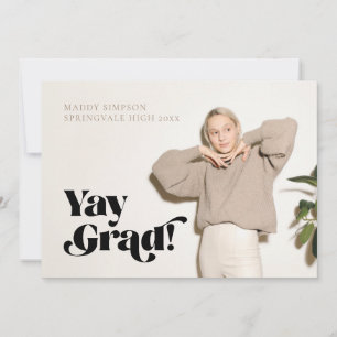 Trend Modern Minimalist Neutral Photo Graduation   Announcement