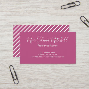 Trend Pink Purple Berry Minimalist Business Card