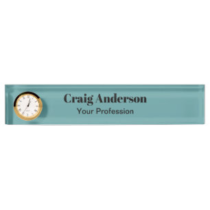 Trend Professional Plain Modern Elegant Cadet Blue Nameplate