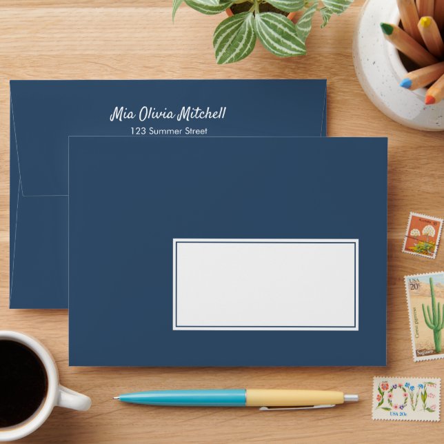 Trend Serious Blue - Customisable Address Envelope (Desk)