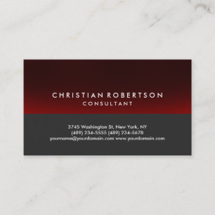Trend Style Grey Red Cute Consultant Business Card