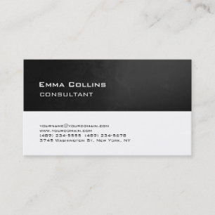 Trend Stylish Modern Black Grey White Consultant Business Card