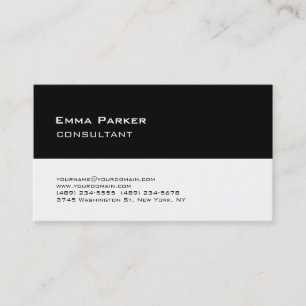 Trend Stylish Modern Black White Consultant Business Card