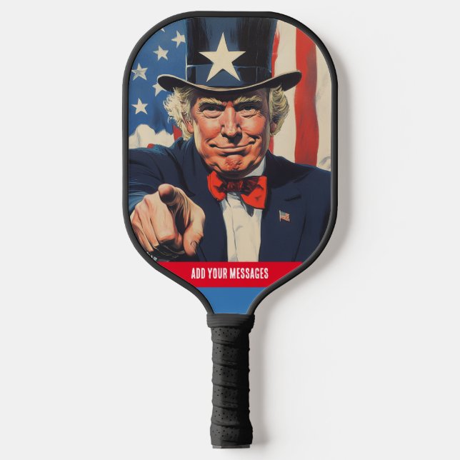 Trending Custom Message Trump 2024  Pickleball Paddle (Front)