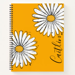 Trending Daisy Orange inky art Notebook
