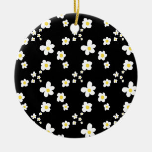 Trending daisy pattern black yellow white, modern ceramic tree decoration
