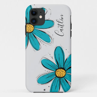 Trending Daisy teal inky art Case-Mate iPhone Case