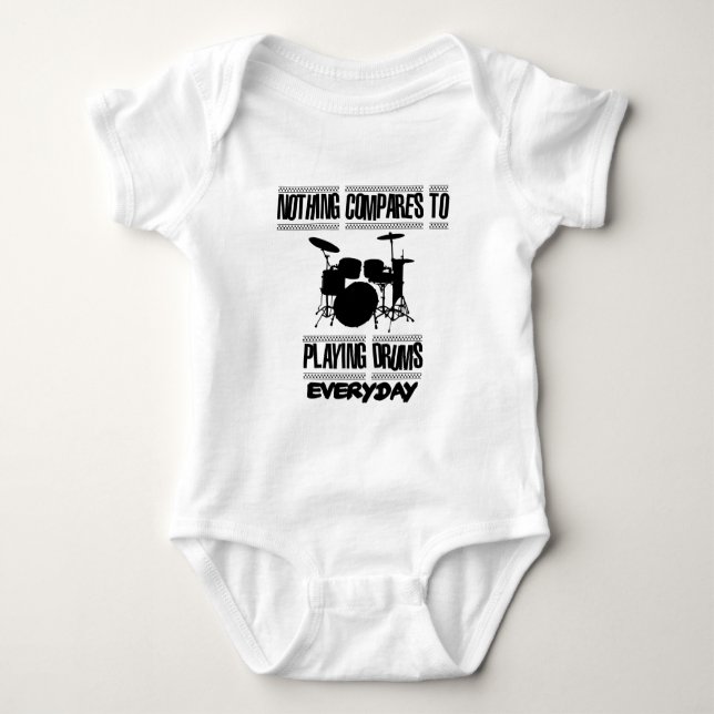 Trending Drummer designs Baby Bodysuit (Front)