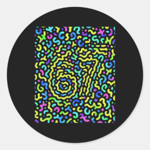 Trending Gen Z Alpha Six Seven 6 7 _6 Classic Round Sticker