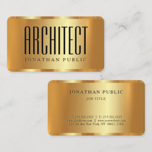 Trending Glamour Gold Template Luxurious Architect Business Card