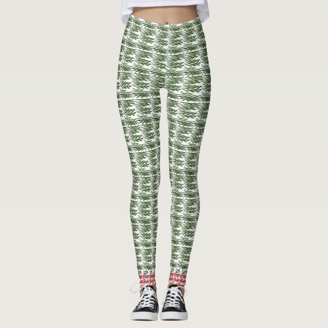 Trending Green Grass Capri Leggings (Front)