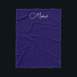 Trending Handwritten Name Small Elegant Dark Blue Fleece Blanket<br><div class="desc">Create Your Own Upload Image Photo Handwriting Script Name or Text Template Dark Blue & White Small Fleece Blanket. Home Décor / Throw,  High Quality Fleece & Sherpa Blankets Online Shop. Sizes: Small,  Medium,  Large.</div>
