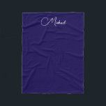 Trending Handwritten Name Small Elegant Dark Blue Fleece Blanket<br><div class="desc">Create Your Own Upload Image Photo Handwriting Script Name or Text Template Dark Blue & White Small Fleece Blanket. Home Décor / Throw,  High Quality Fleece & Sherpa Blankets Online Shop. Sizes: Small,  Medium,  Large.</div>