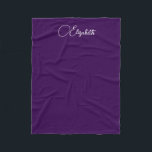 Trending Handwritten Script Name Dark Purple Small Fleece Blanket<br><div class="desc">Create Your Own Template Upload Image Photo Handwritten Script Name or Text Trending Dark Purple & White Small Fleece Blanket. Home Décor / Throw,  High Quality Fleece & Sherpa Blankets Online Shop. Sizes: Small,  Medium,  Large.</div>