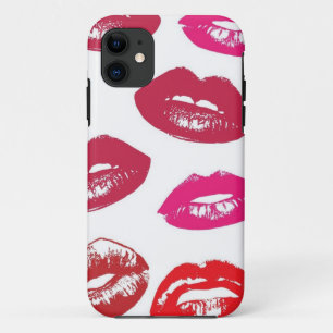 Trending Kisses pattern luscious pink lips mwah! iPhone 11 Case