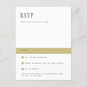 Trending Modern Minimalist Simple Wedding RSVP Postcard