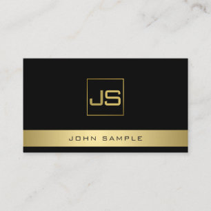 Trending Modern Monogram Elegant Black Gold Business Card