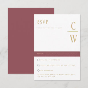 Trending Modern Rose Pink Gold Wedding RSVP Card