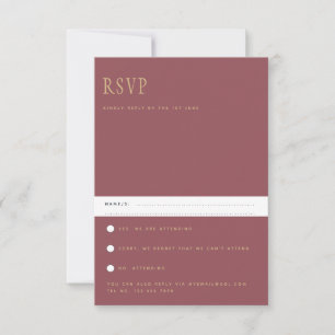Trending Modern Rose Pink Gold Wedding RSVP Card