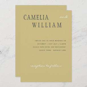 Trending Modern Wedding Midnight Blue Gold Text In Invitation