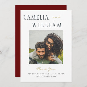 Trending Modern Wedding THANK YOU PHOTO Invitatio Invitation