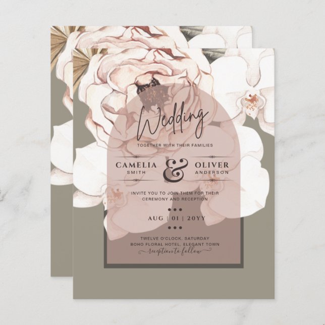 Trending MOSS BLUSH WEDDING Sage Dusty Pink (Front/Back)