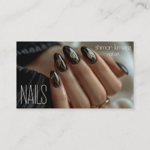 Trending Nail Art Molten Gold Business Card