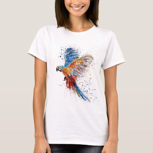 Trending Parrot Watercolor T-Shirt (Front)