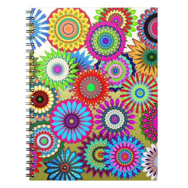 Trending Psychadelic Flower Power Print Accessory Notebook (Front)