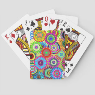 Trending Psychadelic Flower Power Print Accessory Playing Cards