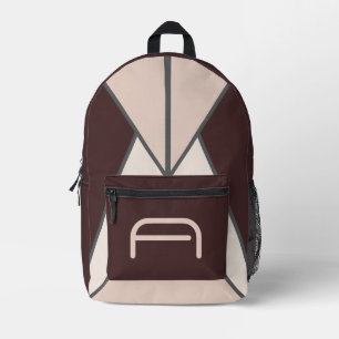 Trending Retro Plum Geometric Monogram Backpack