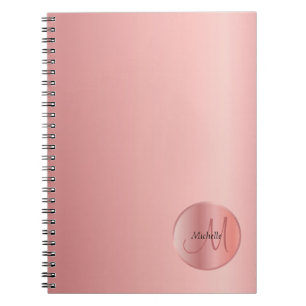 Trending Rose Gold Elegant Monogram Template Notebook