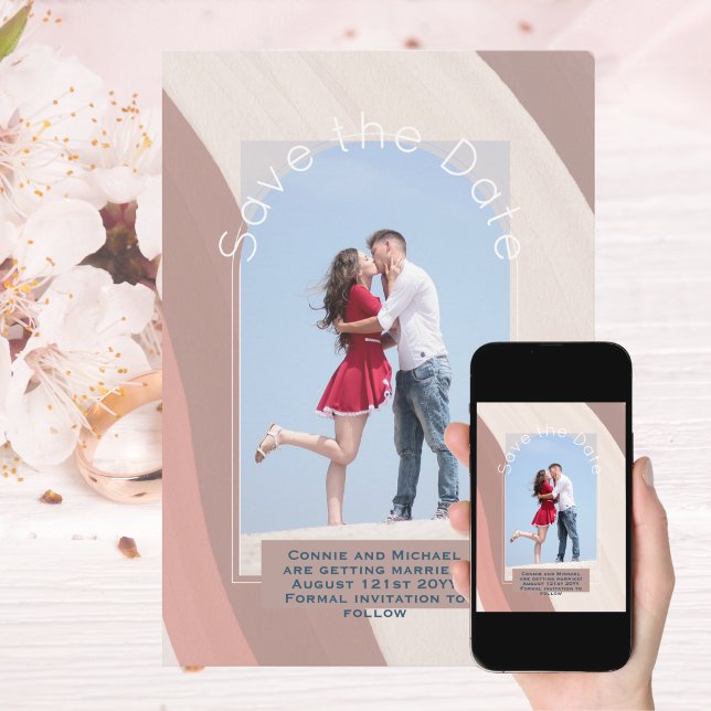 Trending Save the Date | Photo Dusty Rose Pink Invitation (Creator Uploaded)
