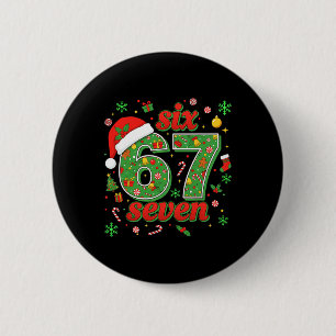Trending Six Seven Meme Christmas 67 Xmas Men Wome 6 Cm Round Badge