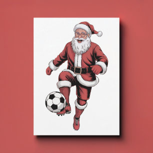 Trending Soccer Santa Newlywed Holiday Card 