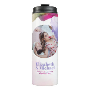 Trending Watercolor PHOTO Gift Moody Thermal Tumbler