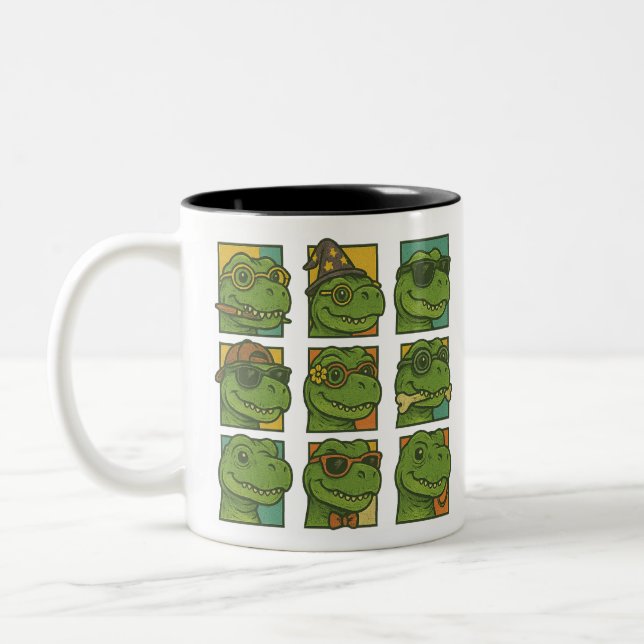 Trendosaurus Rex Two-Tone Coffee Mug (Left)