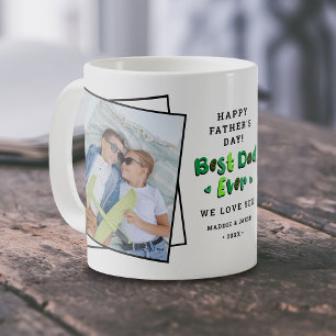 Trendy 2 Photo 'Best Dad Ever Keepsake Fathers Day Coffee Mug