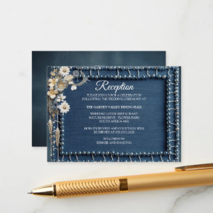 Trendy 3-D Blue Denim Print with Costume Jewellery Enclosure Card