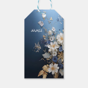 Trendy 3-D Blue Denim Print with Costume Jewellery Gift Tags