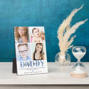 Trendy 4 Insta Photo Collage 'Best Daddy Ever' Plaque