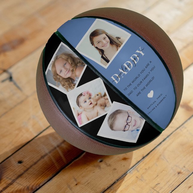 Trendy 4 Insta Photo Collage Daddy 'We Love You' Basketball (Creator Uploaded)